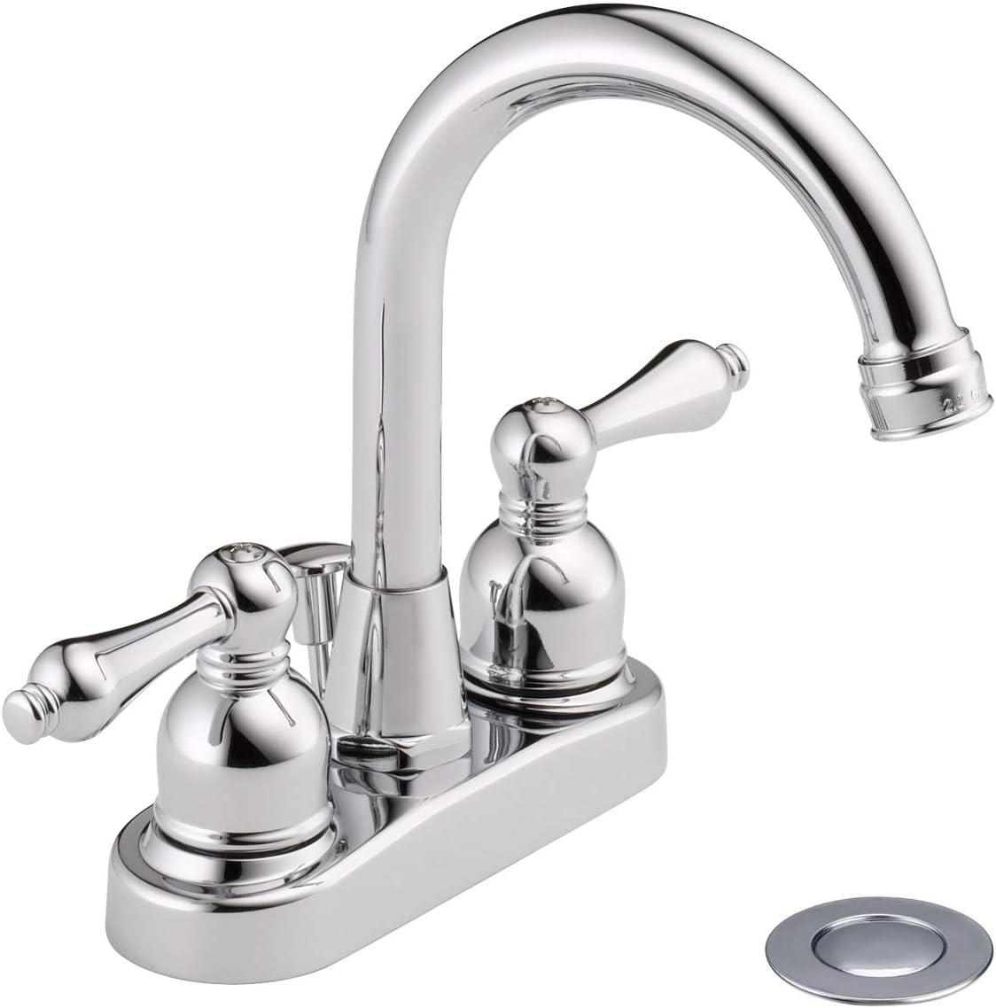 2-Handle Hi-Ar Spout Centerset Bathroom Faucet