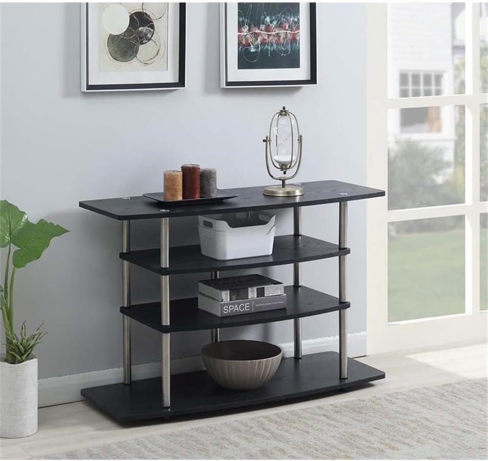 Convenience Concepts Designs2Go No Tools Wide Highboy TV Stand, Black