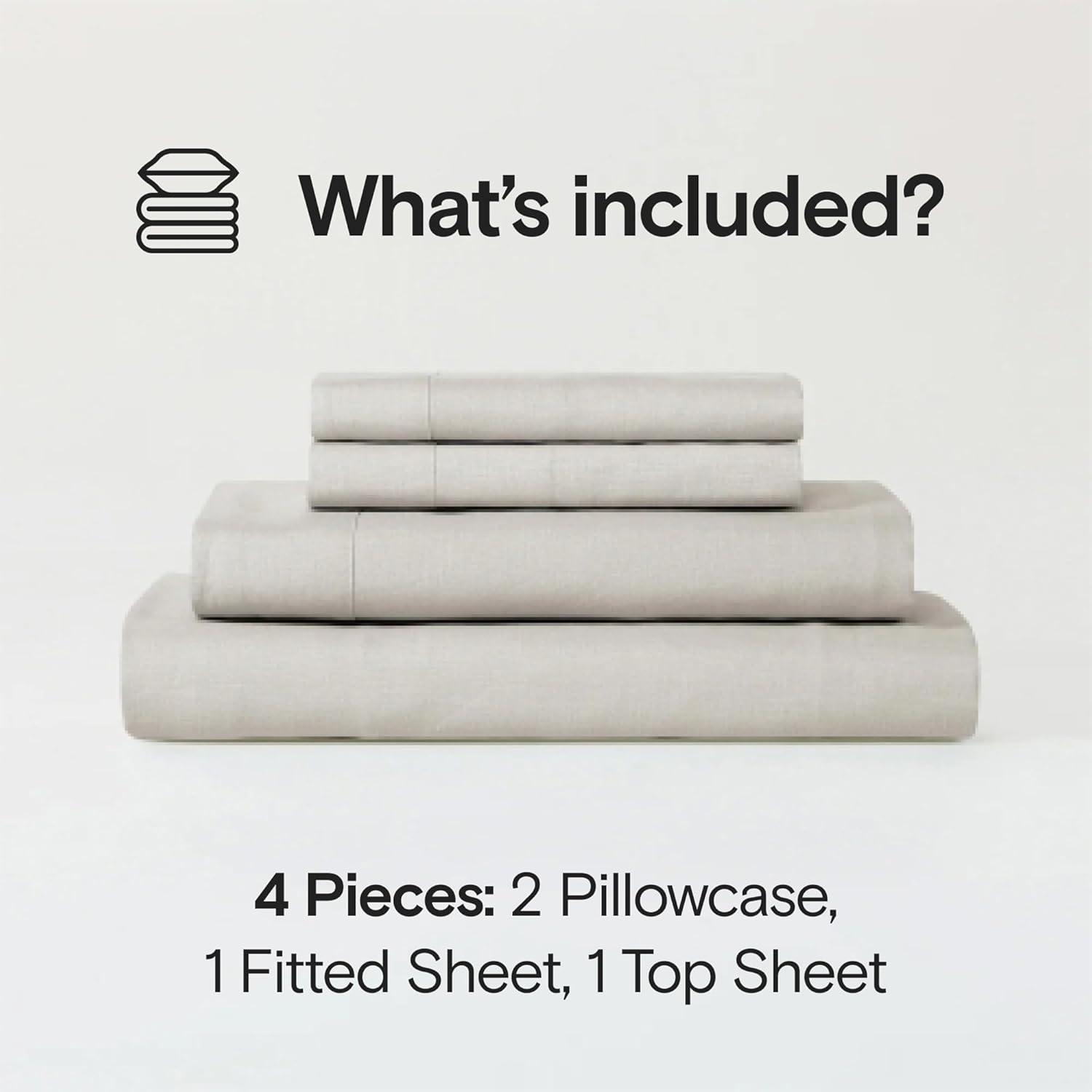 King Size Stone Washed Organic Linen Bed Sheet Set