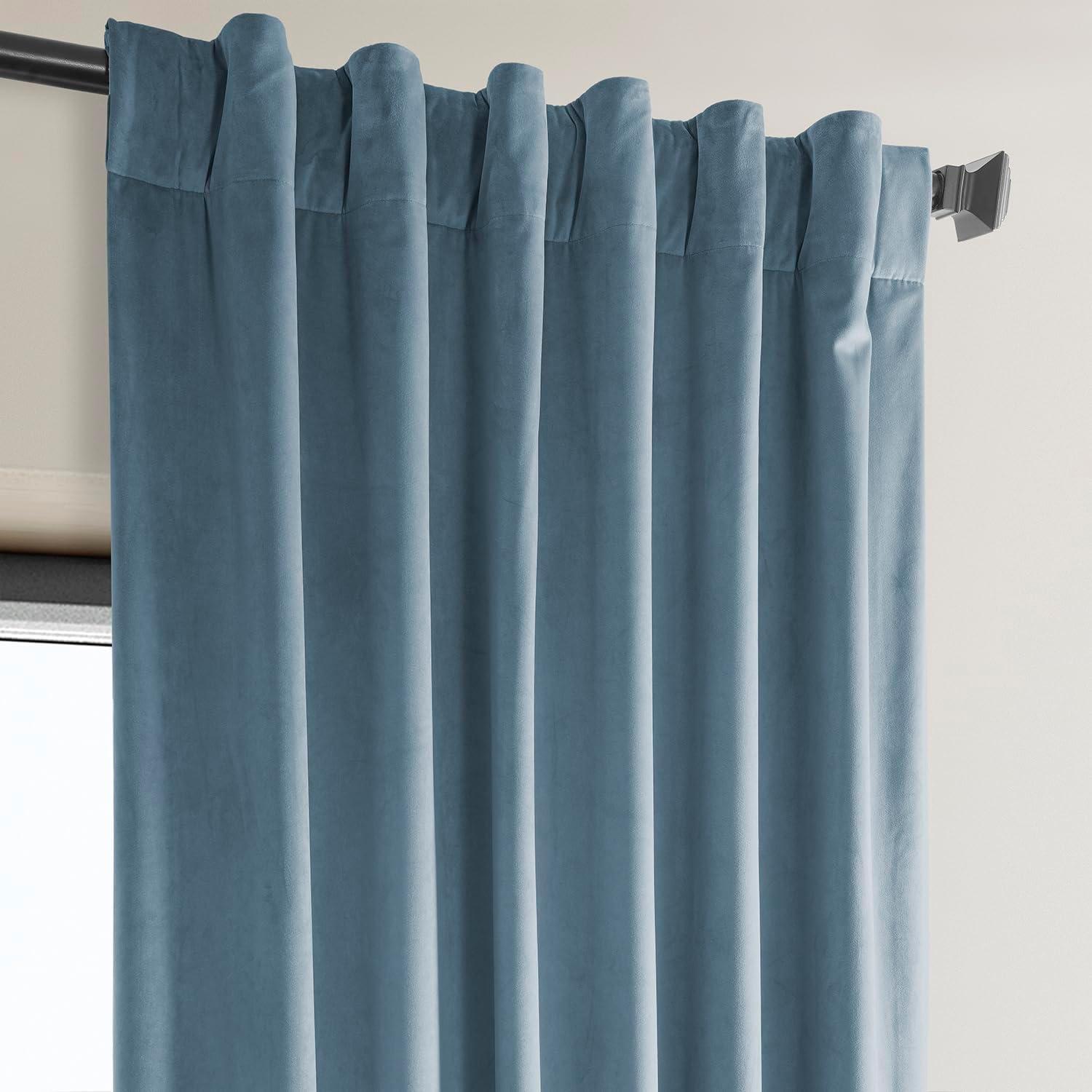 AllModern Loria Plush Velvet 100% Blackout Curtains For Bedroom, Living Room - Single Panel