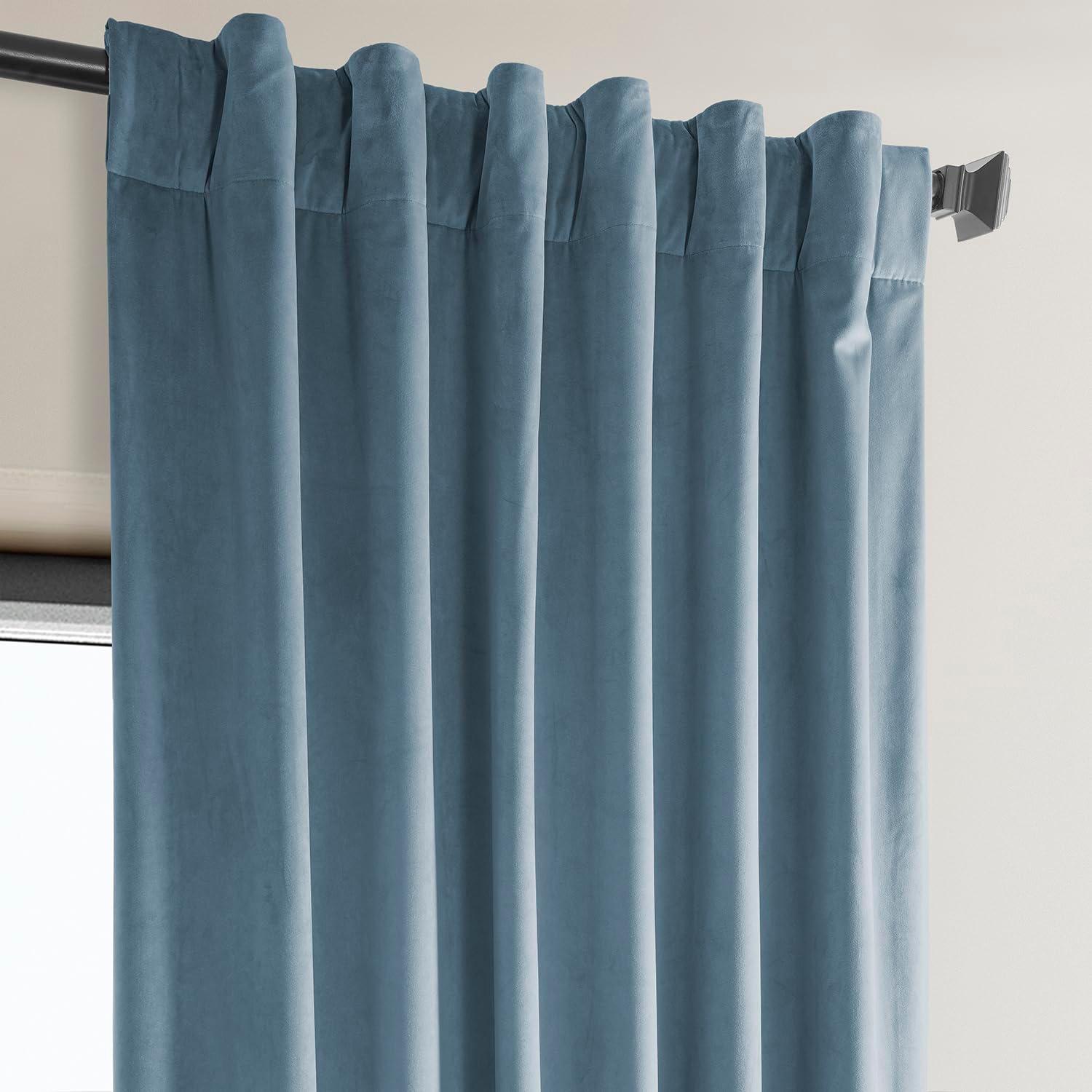 AllModern Loria Plush Velvet 100% Blackout Curtains For Bedroom, Living Room - Single Panel