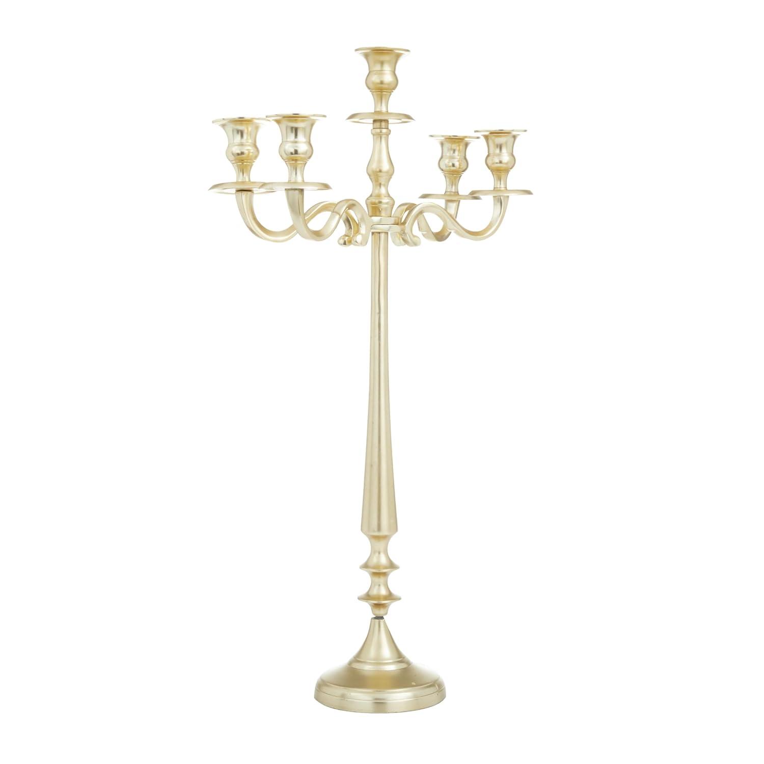 DecMode 5 Holder Silver Aluminum Metal Candelabra