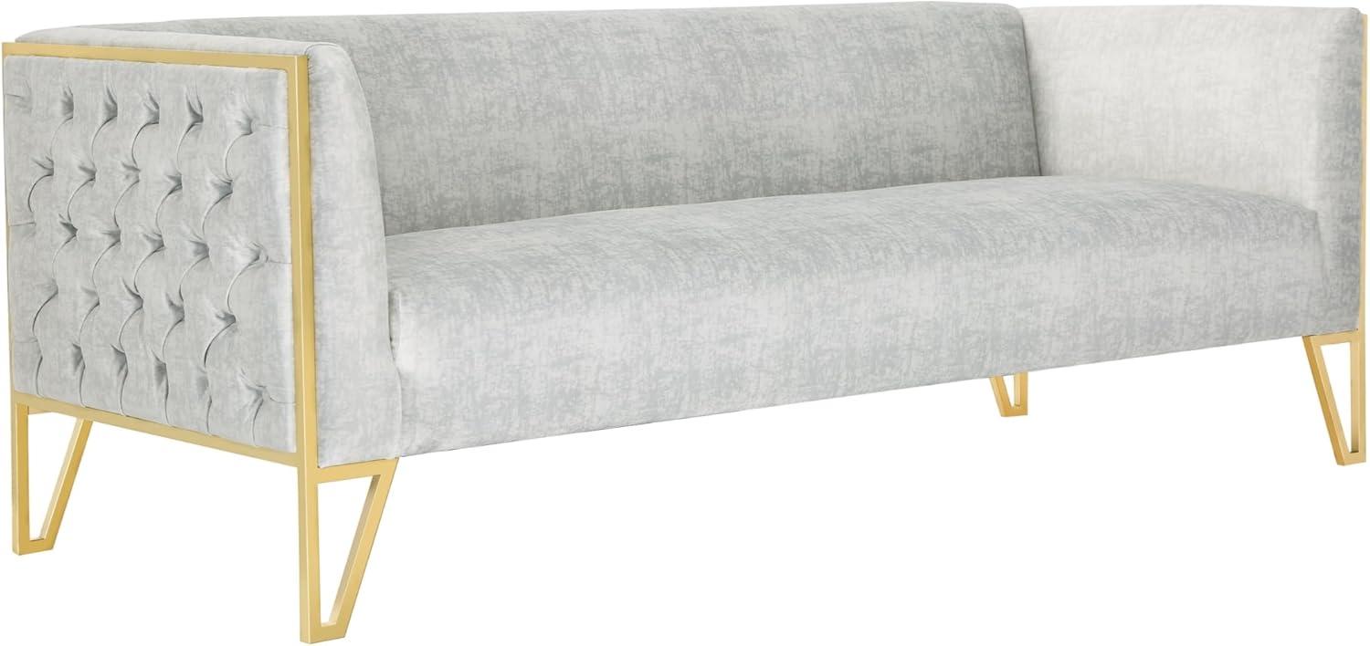 Vector Velvet 3 Seater Sofa Ocean Blue - Manhattan Comfort