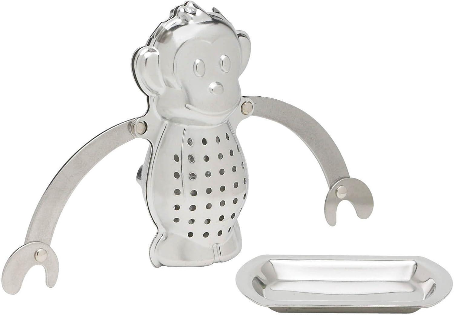 Stainless Steel Monkey Shaped Tea Infuser with Drip Tray