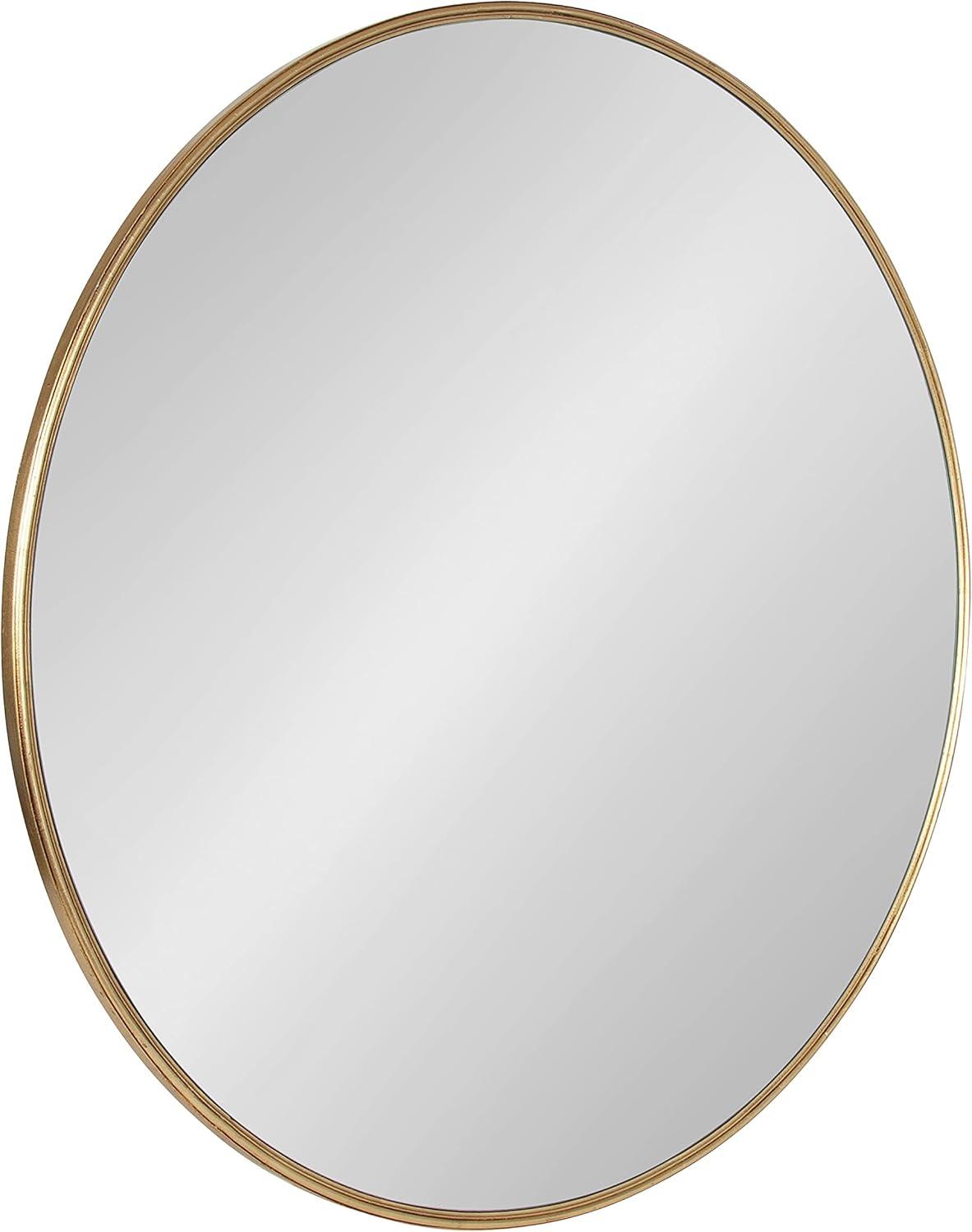 36" x 36" Caskill Round Framed Decorative Wall Mirror Gold - Kate & Laurel All Things Decor