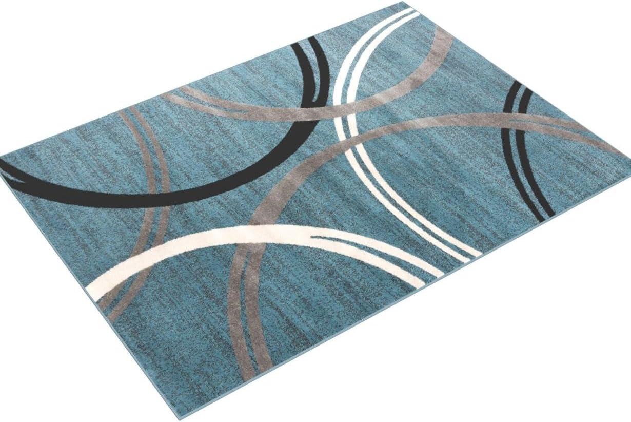 World Rug Gallery Contemporary Abstract Circles Design Area Rug