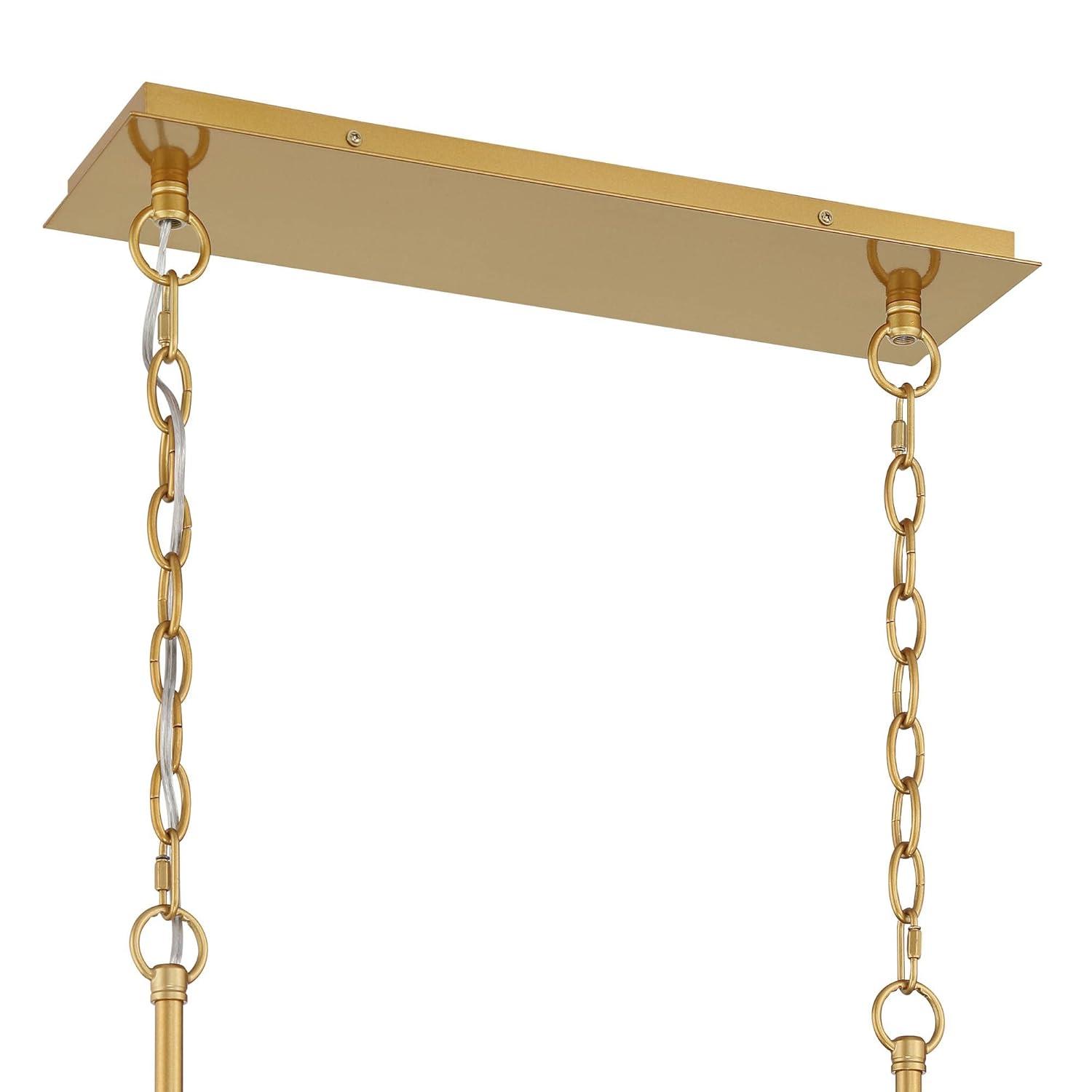 Possini Euro Design Gold Linear Island Pendant Chandelier 38 1/2" Wide Modern Clear Crystal 8-Light Fixture for Dining Room House