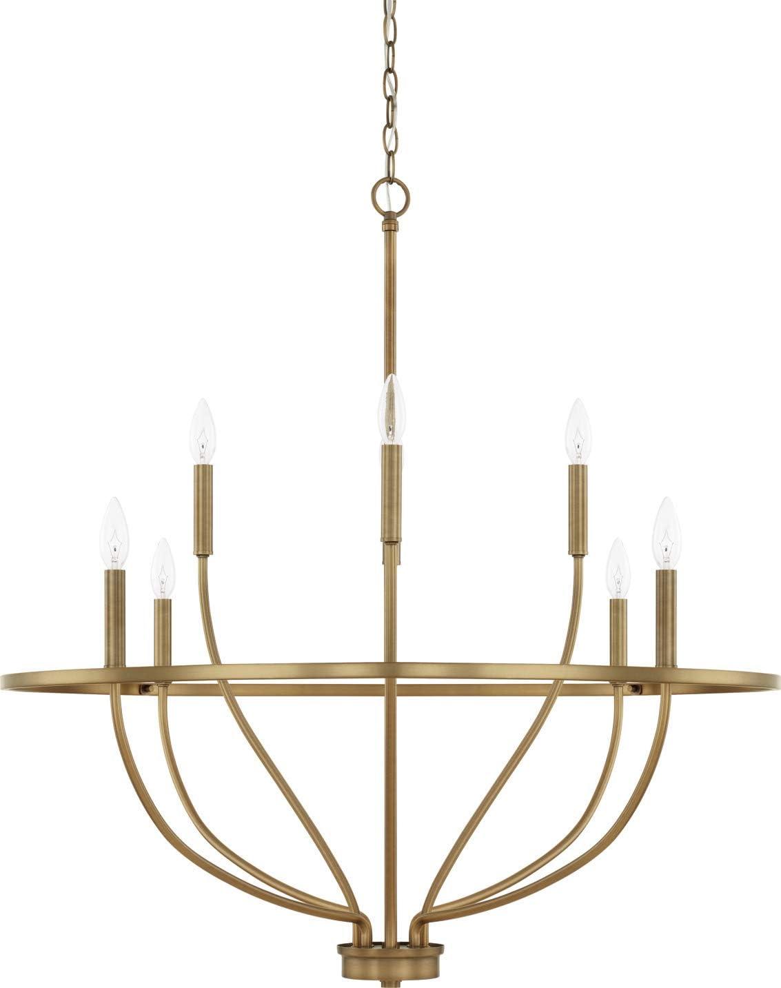 Greyson Aged Brass 8-Light Candle Chandelier