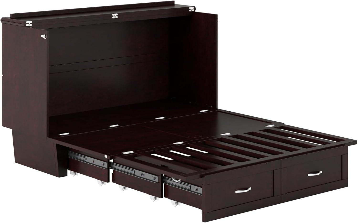 Monroe Murphy Bed Chest Queen Espresso with Charging Station