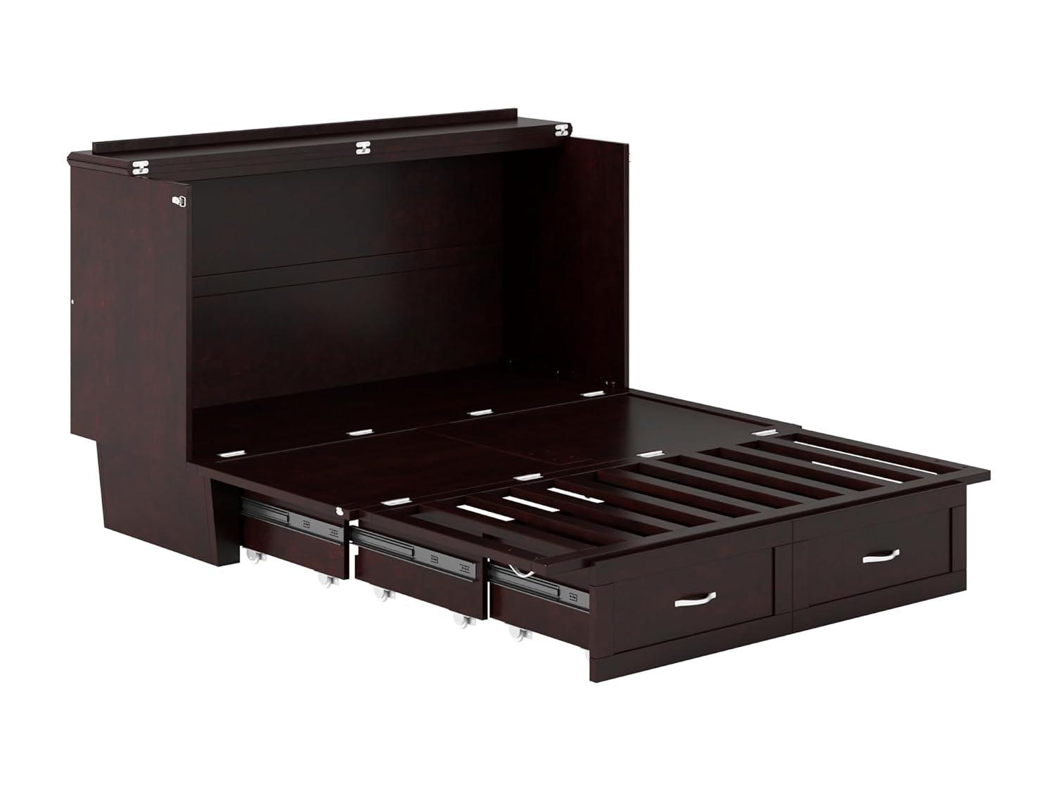 Queen Monroe Murphy Bed Chest with Memory Foam Mattress - AFI