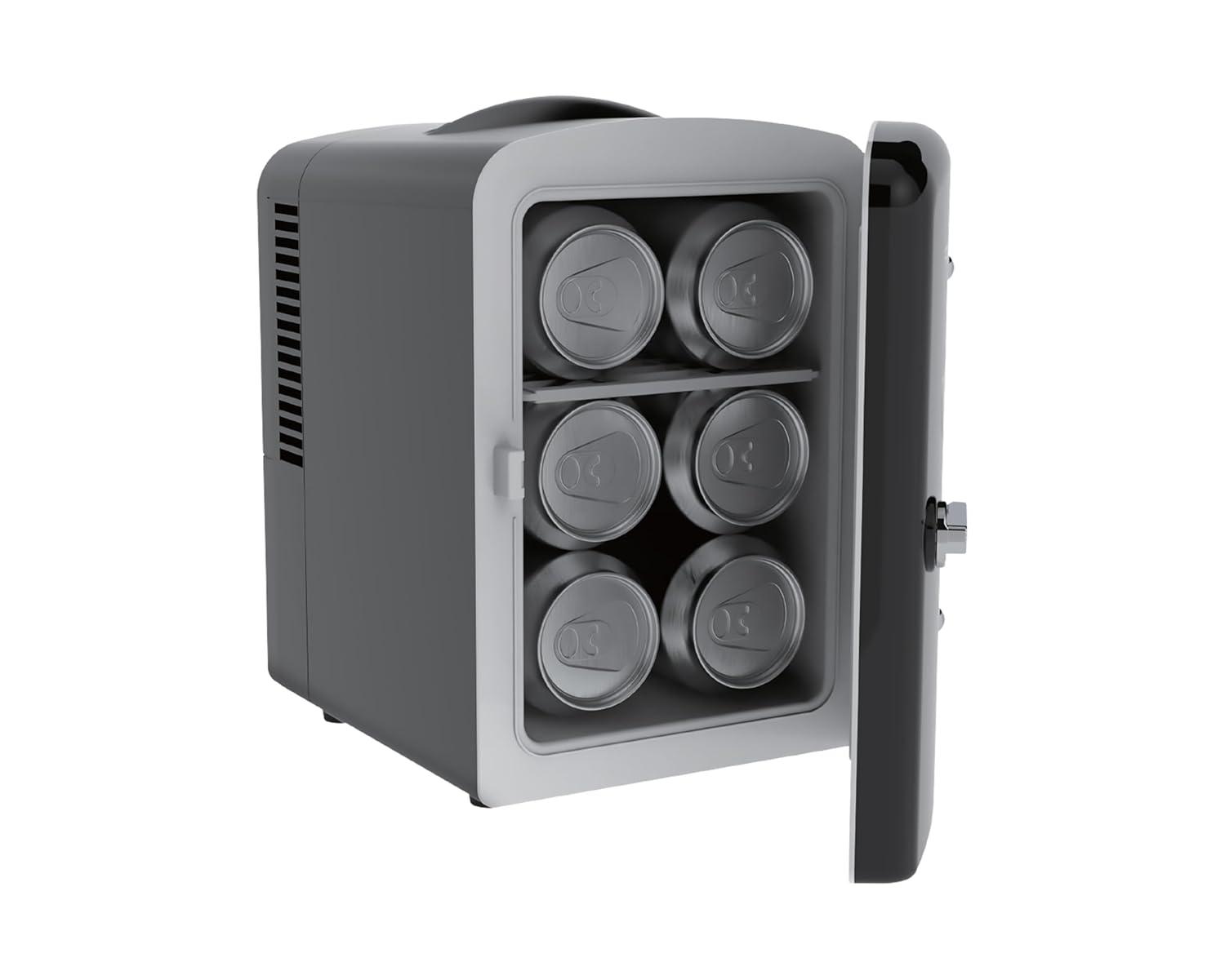 Frigidaire, 6 Can/4L Mini Personal Retro Fridge Cooler, EFMIS229, Black