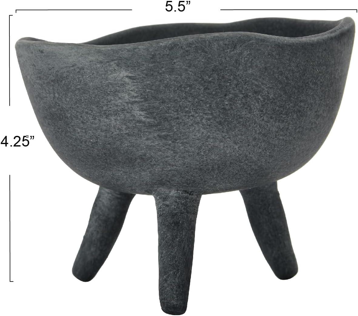 Matte Black Terracotta Footed Bowl Planter