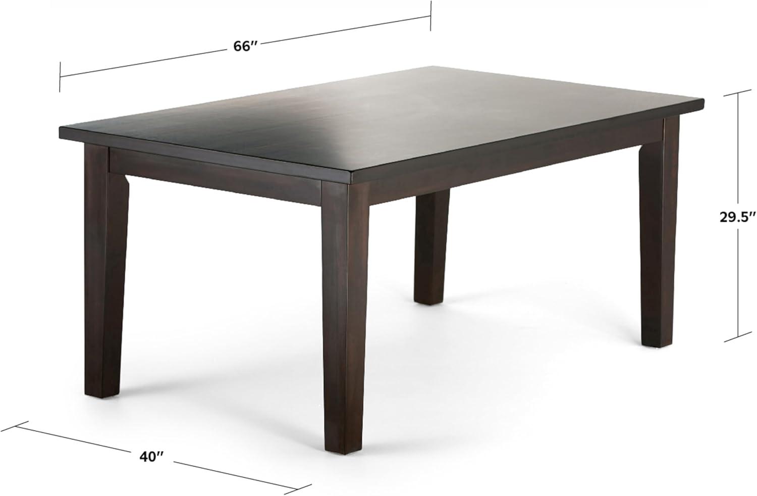 Eastwood Java Brown Solid Hardwood Rectangular Dining Table