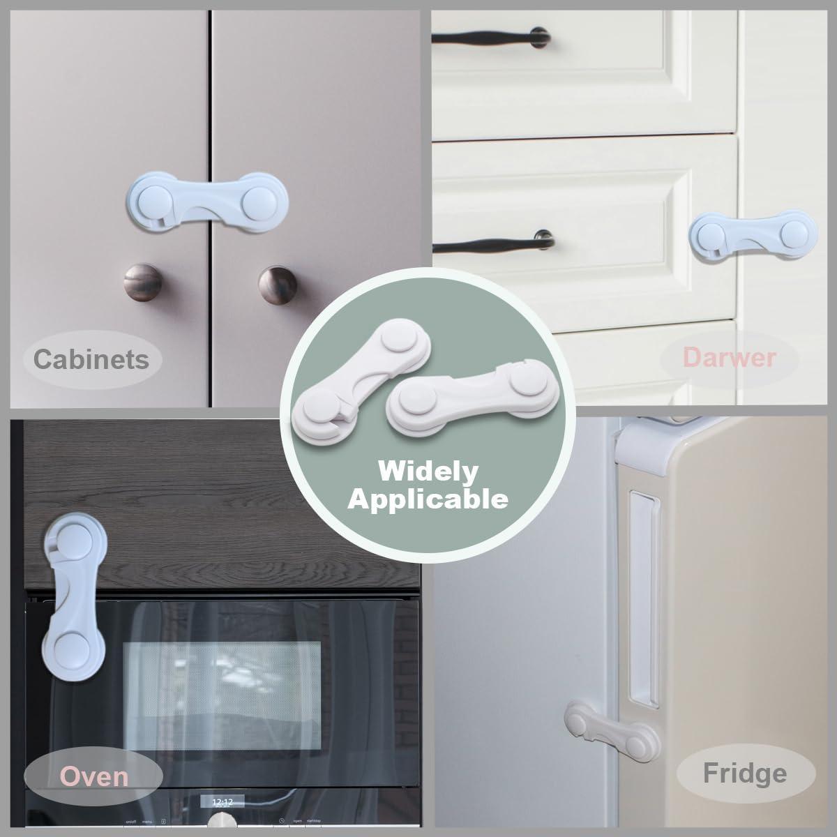 Cabinet Locks - Life Child Safety Locks 4 Pack - Baby Safety Cabinet Locks - Baby Proofing Cabinet Kitchen System with Strong Adhesive Tape