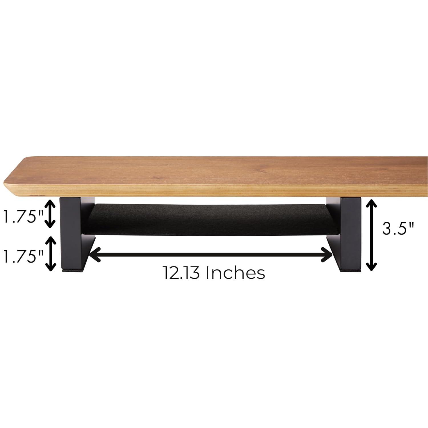 Walnut Monitor Stand for Desk (44 Inch) Large Monitor Stands for 2 Monitors, Desk Shelf for Top of Desk Walnut Monitor Shelf