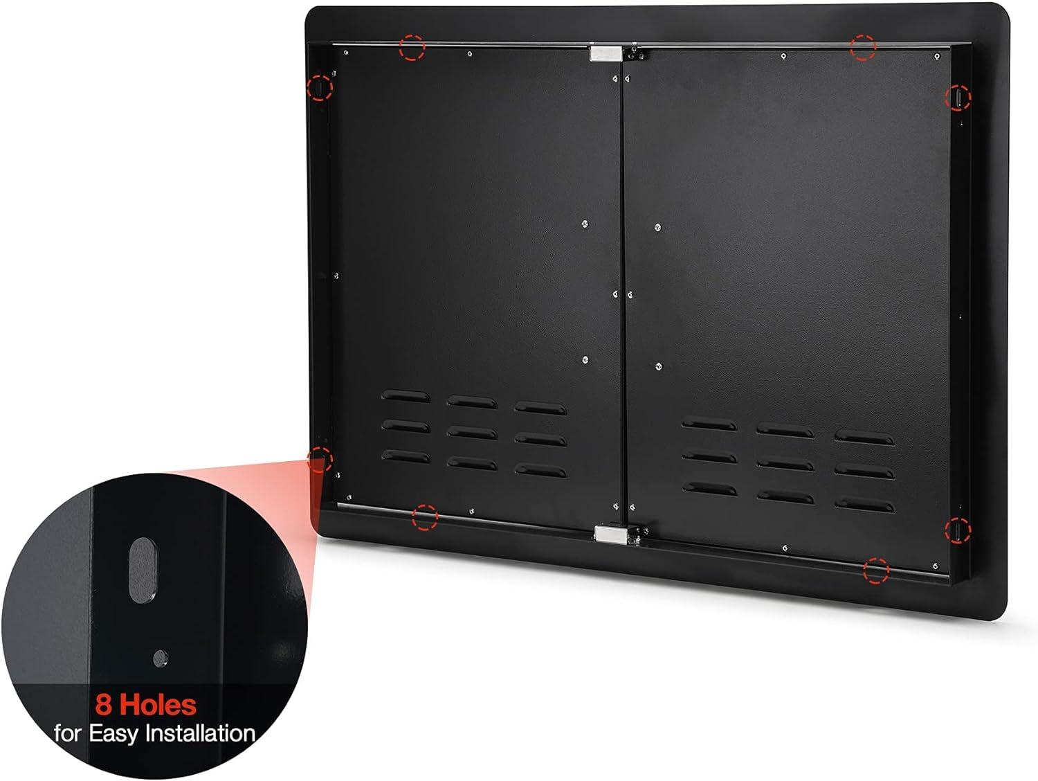 Black Steel Double Door Outdoor Kitchen Access Panel