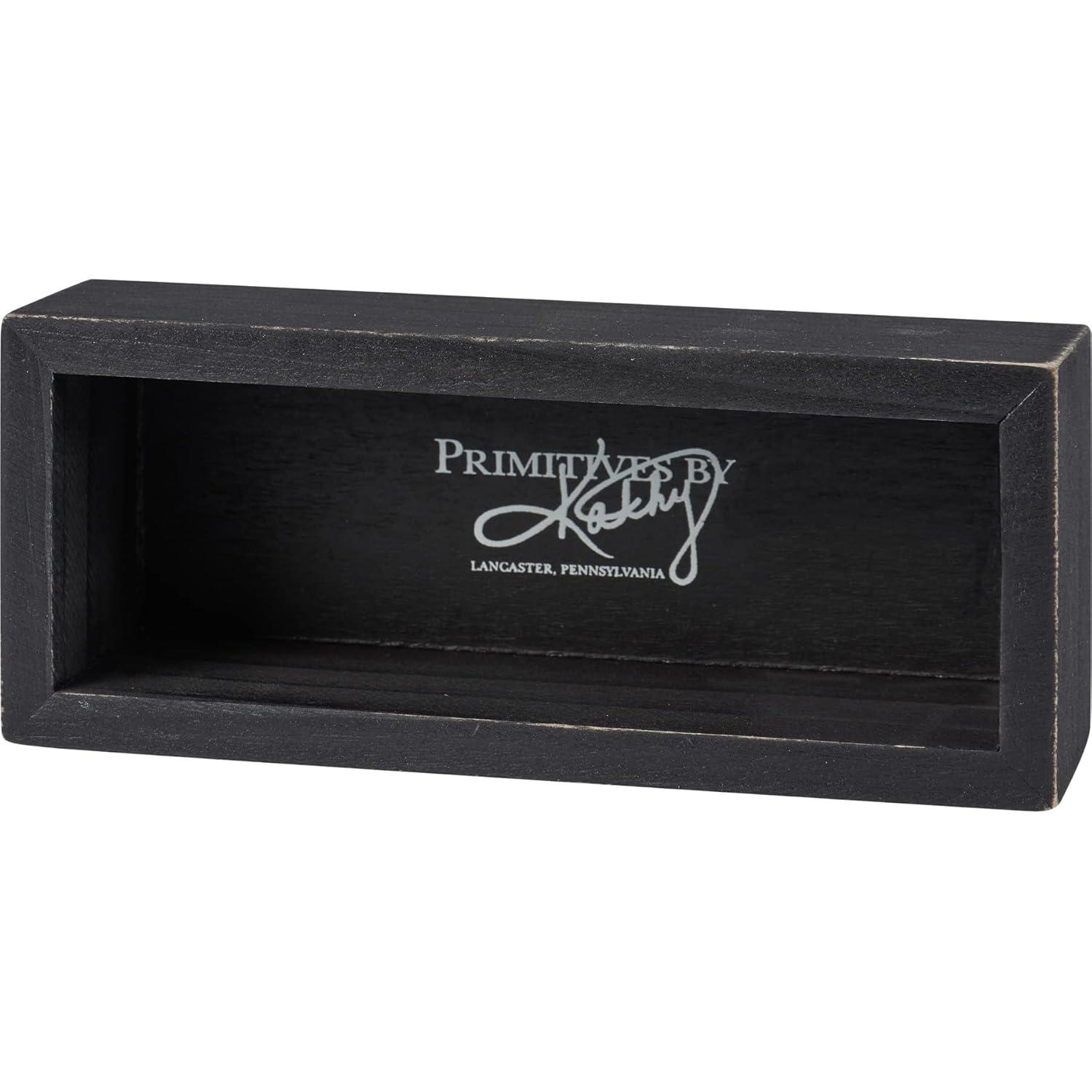 Primitives by Kathy Everything Is Figureoutable Wooden Box Sign | Black and White Desk Wall Display
