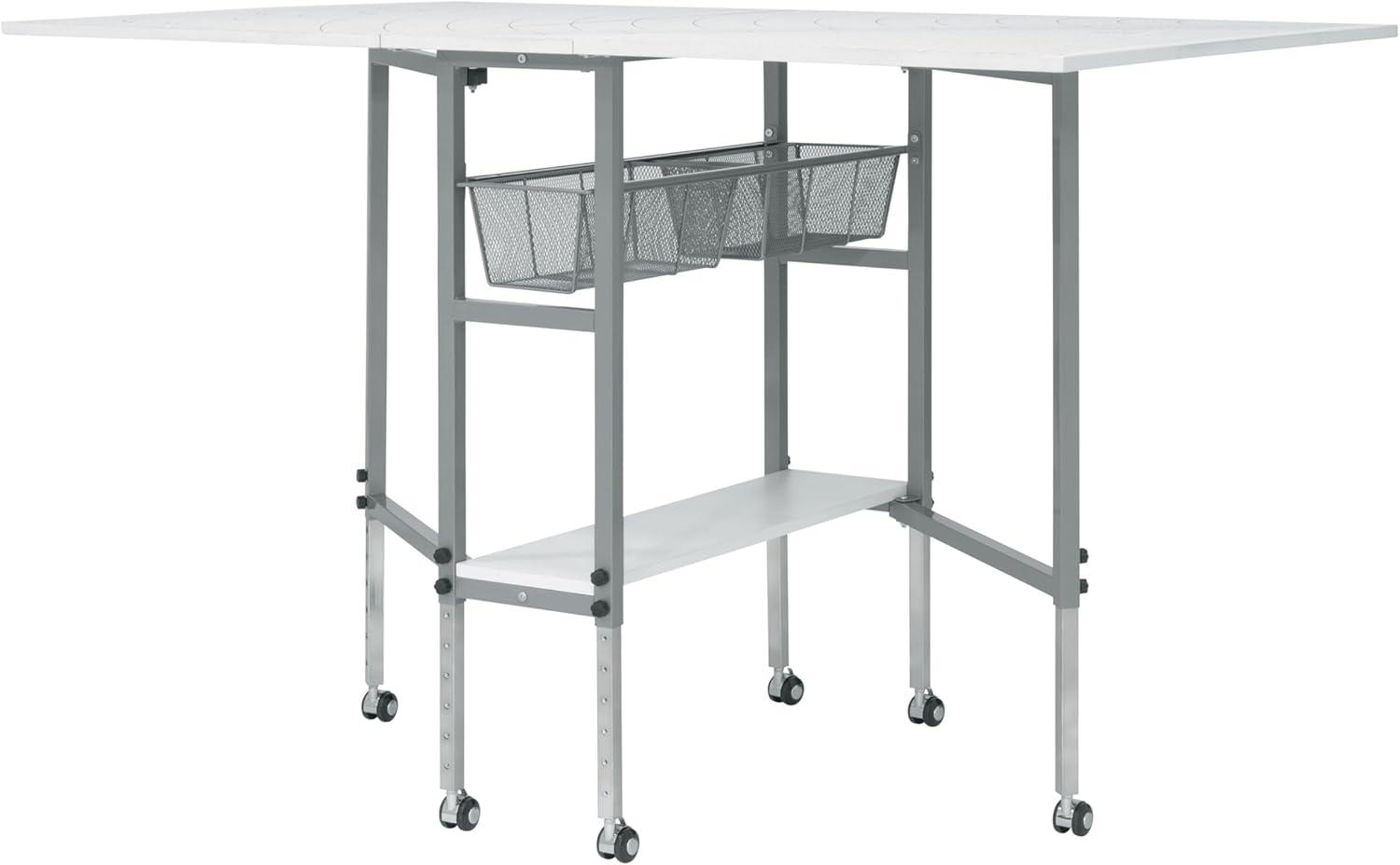 58.5'' x 36.75'' Foldable Sewing Table with Wheels