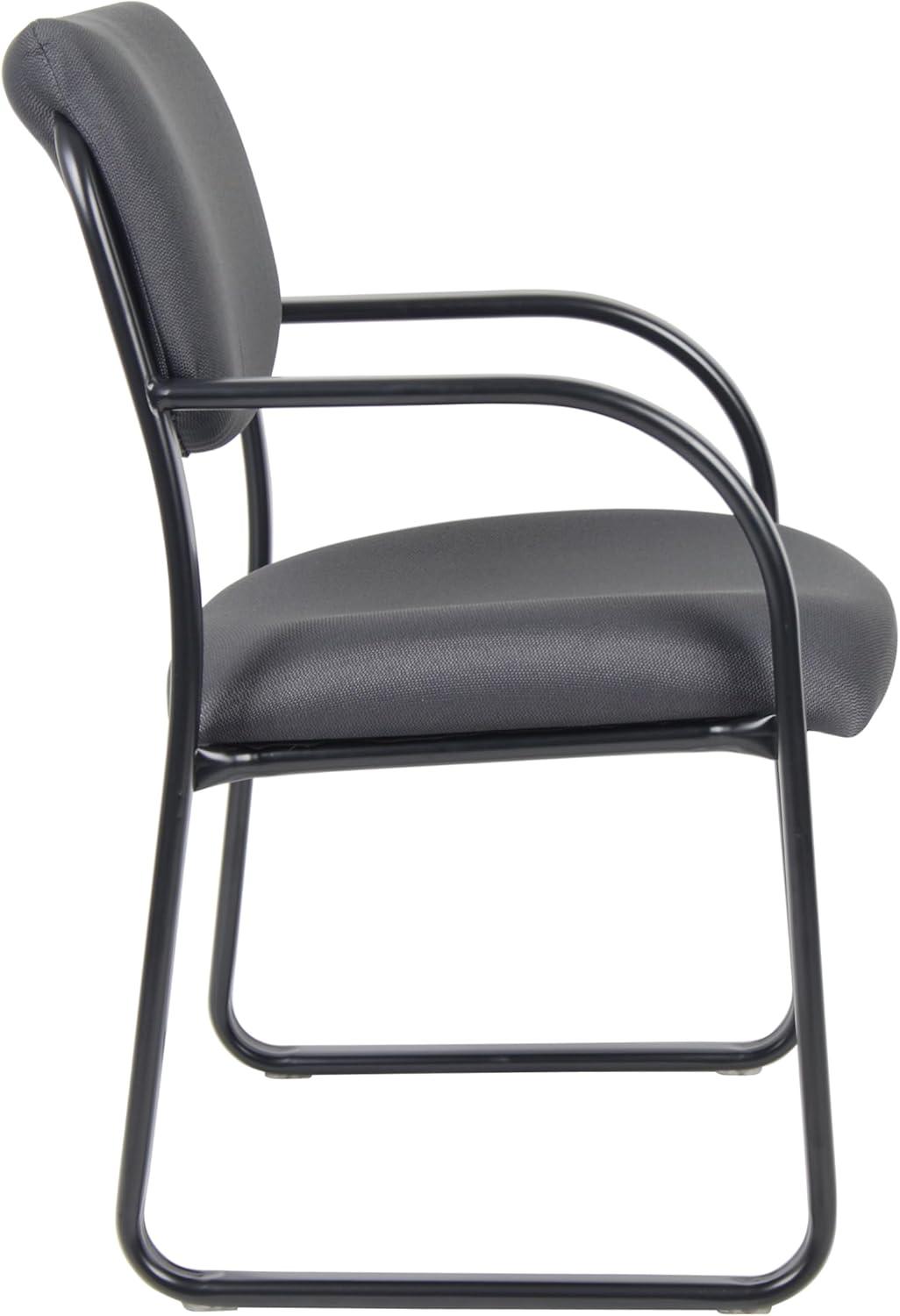 Sled Base Guest Chair Gray - Boss: Sturdy Metal Frame, Padded Back & Seat, 275 lbs Capacity