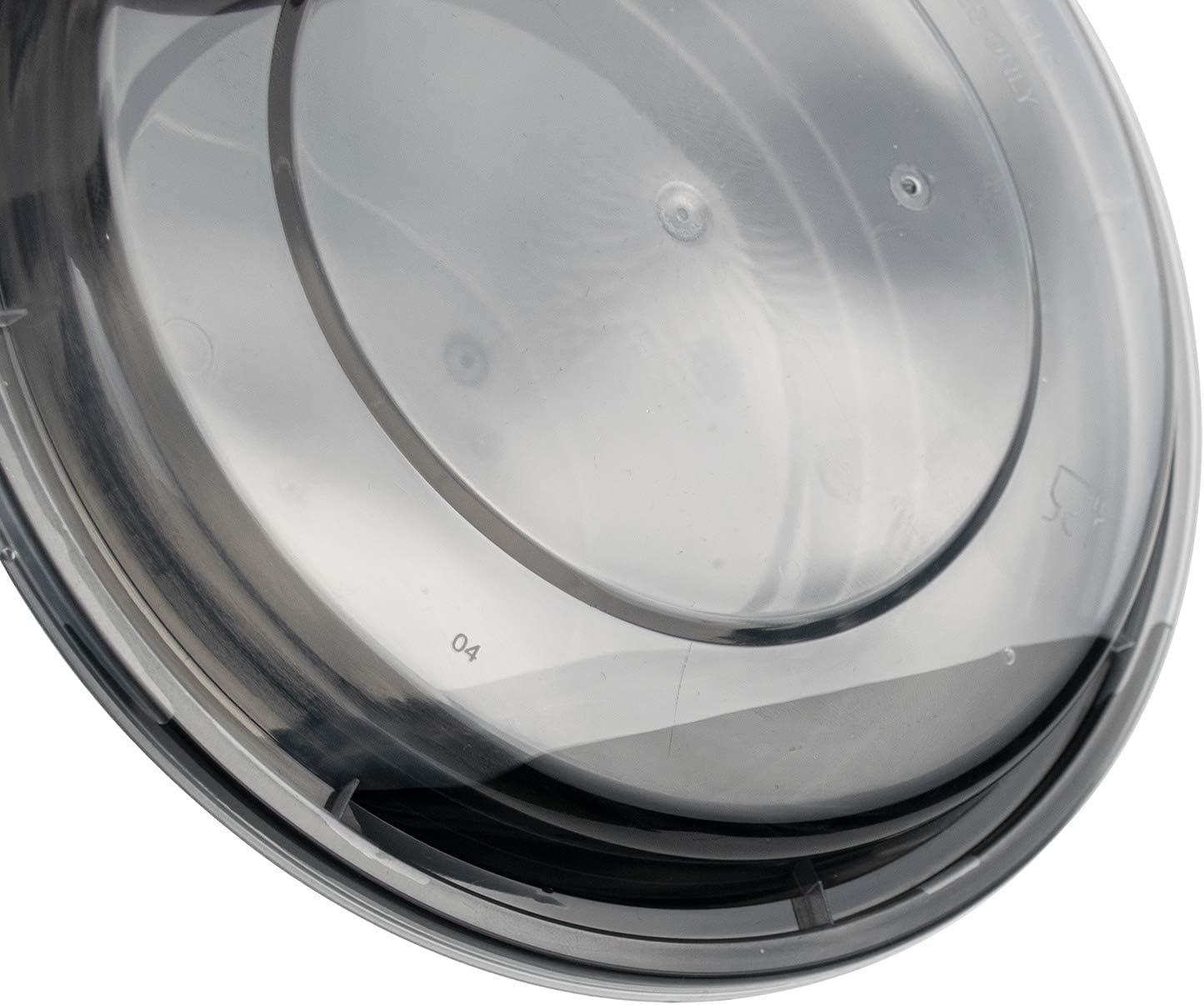 Diska NuLife 48oz Round Food Container 50 Pcs | Black PP Polypropylene Containers With Lids For Storage | Microwave & Freezer Safe | Eco-Friendly, BPA-Free