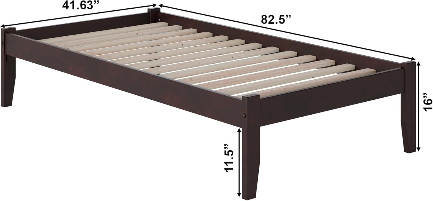 AFI Concord Twin XL Platform Bed with Open Foot Board in Espresso