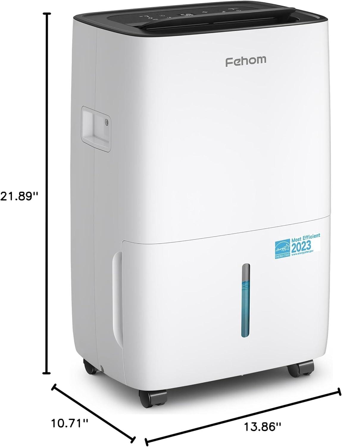 Fehom 120 Pints White Energy Star Dehumidifier with Drain Hose