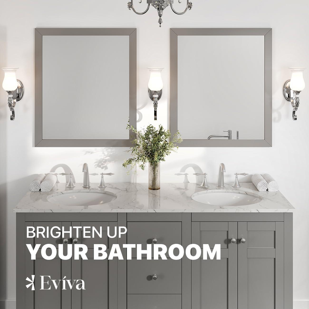 Eviva Acclaim Transitional Grey Bathroom Vanity Mirror