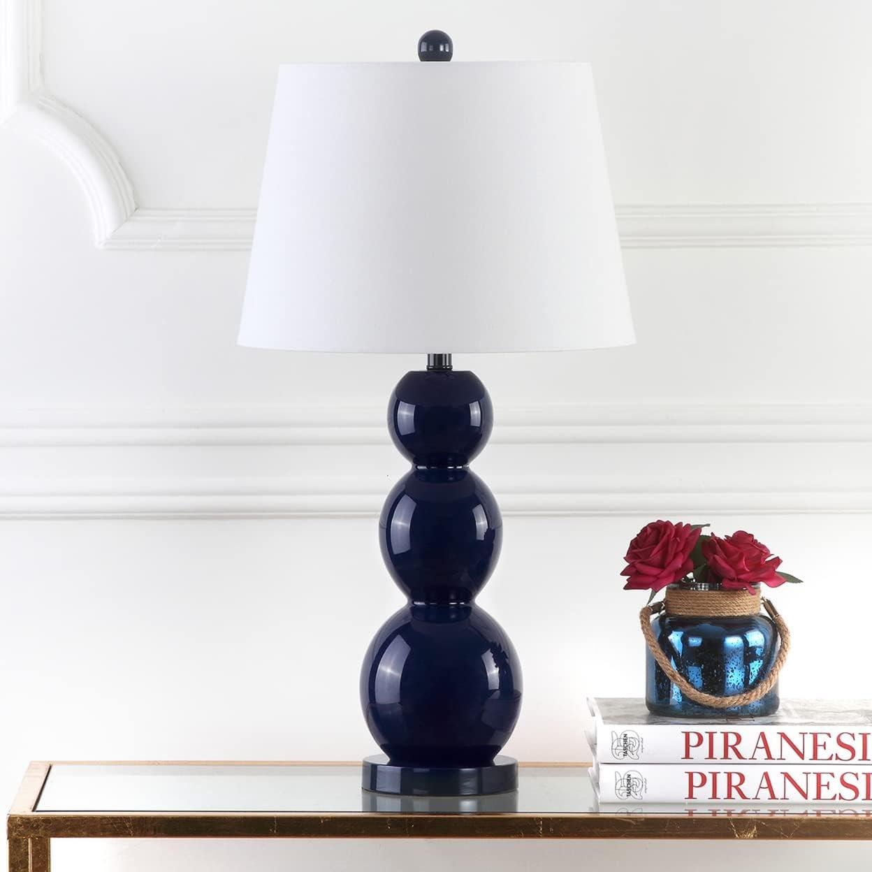 Jayne 3 Sphere Table Lamp (Set of 2) - Navy - Safavieh.