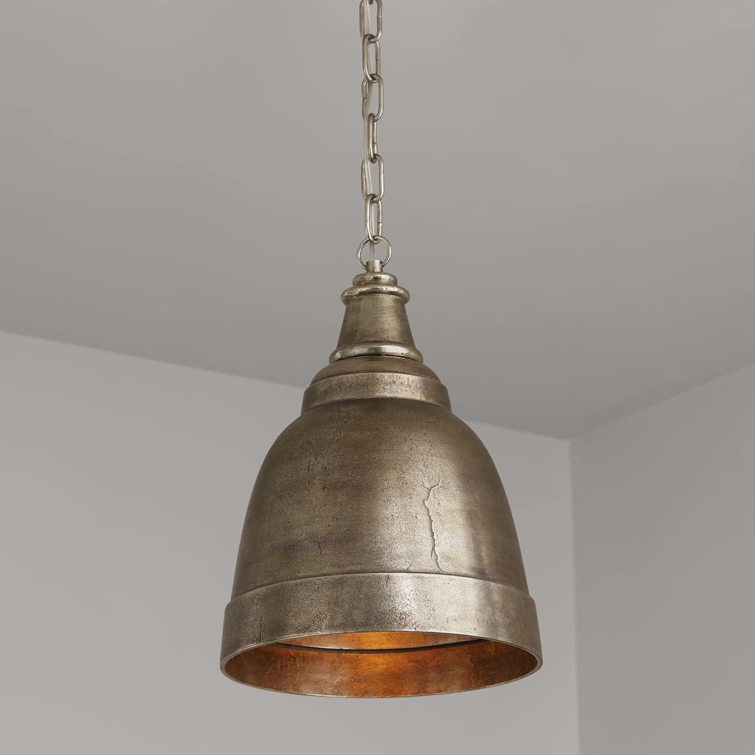 Oxidized Nickel 1-Light Aluminum Dome Pendant