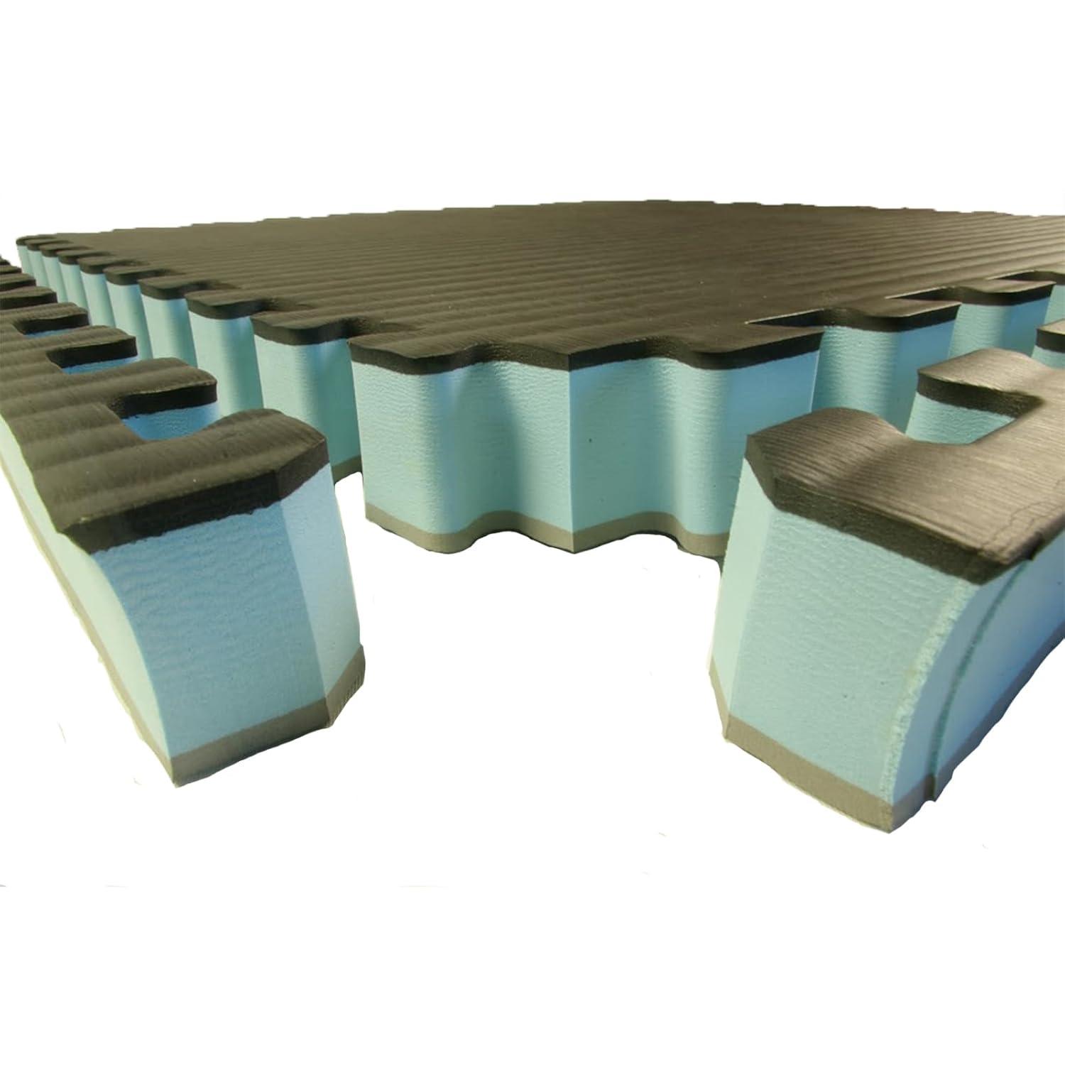 Greatmats Home BJJ MMA Puzzle Mats for Judo, Jiu Jitsu, Black/Gray Tatami finish 10 Pack, 2x2 ft x 1.5 inch