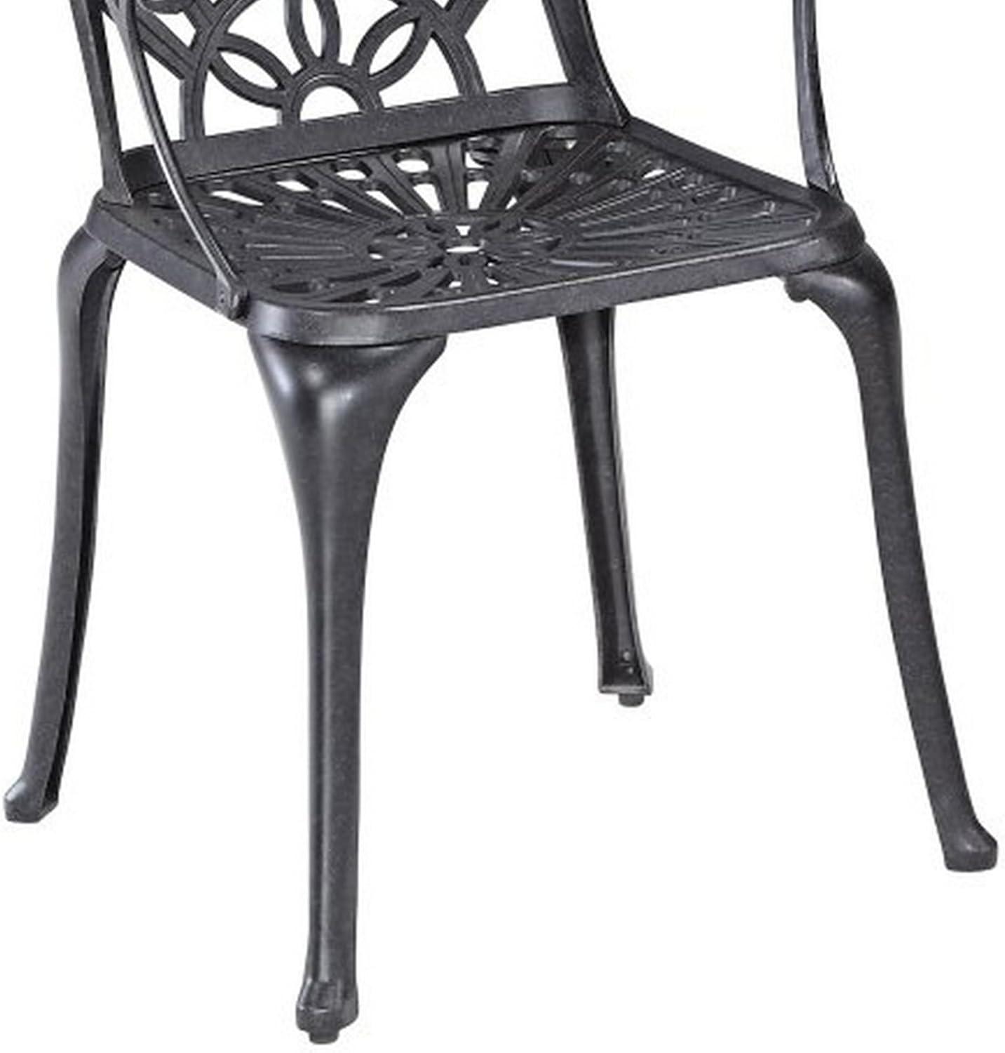 Homestyles Grenada Aluminum Outdoor Chair Pair in Charcoal