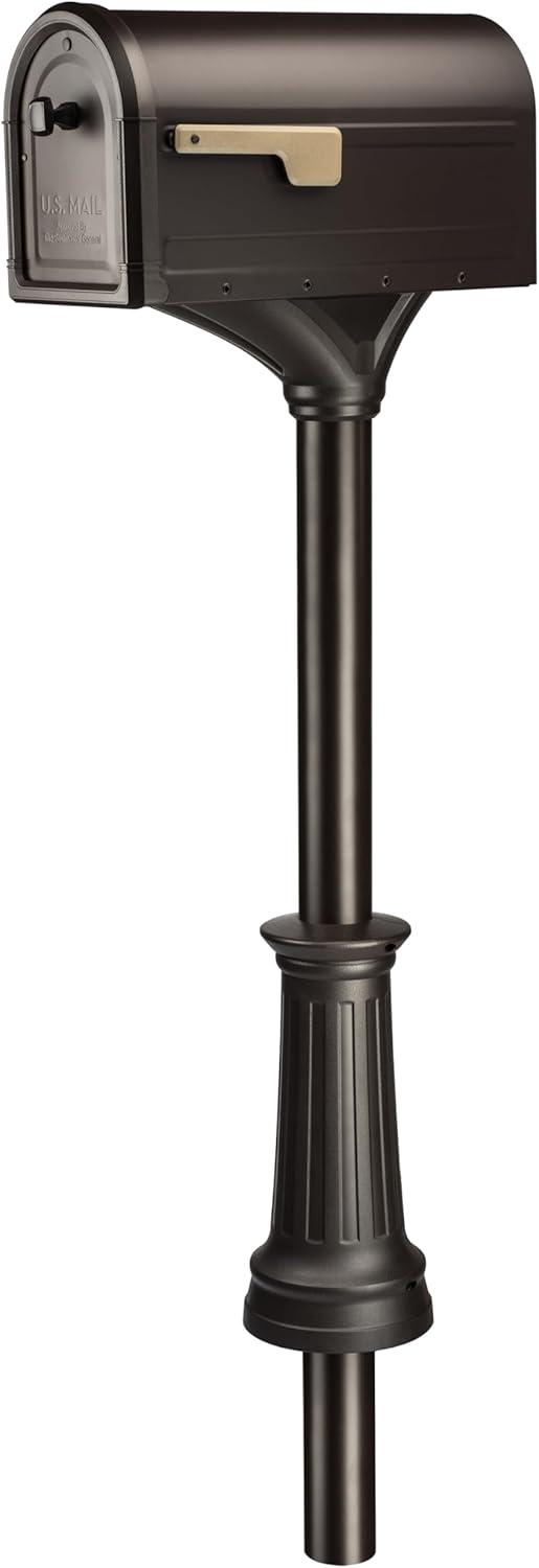 Architectural Mailboxes  Roxbury Post Mount Mailbox & Premium Steel Combo - Rubbed Bronze - Large