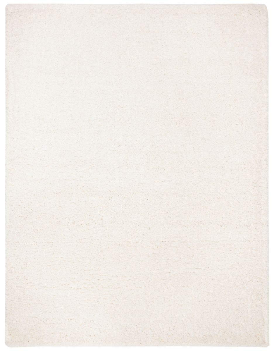 SAFAVIEH Fontana Jamie Solid Shag Area Rug, Ivory, 10' x 14'