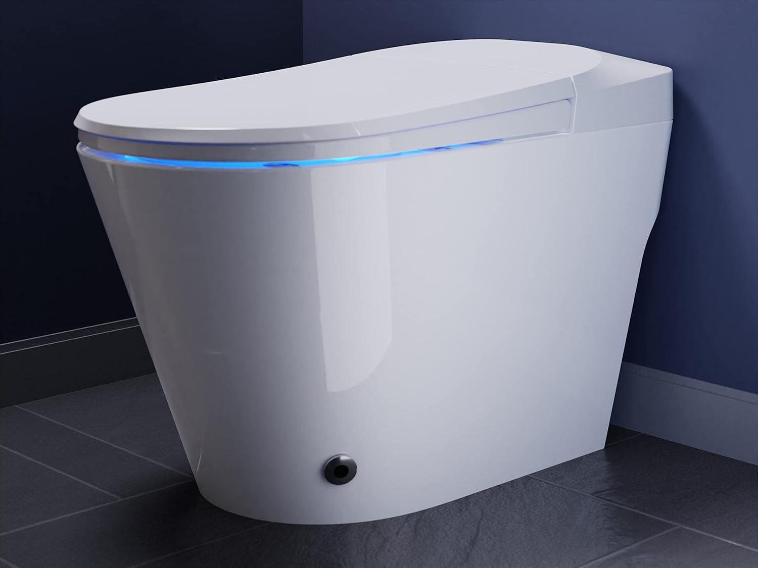 ANZZI Echo 1.28 Gallons GPF Elongated Floor Mounted Bidet Toilet (Seat Included)