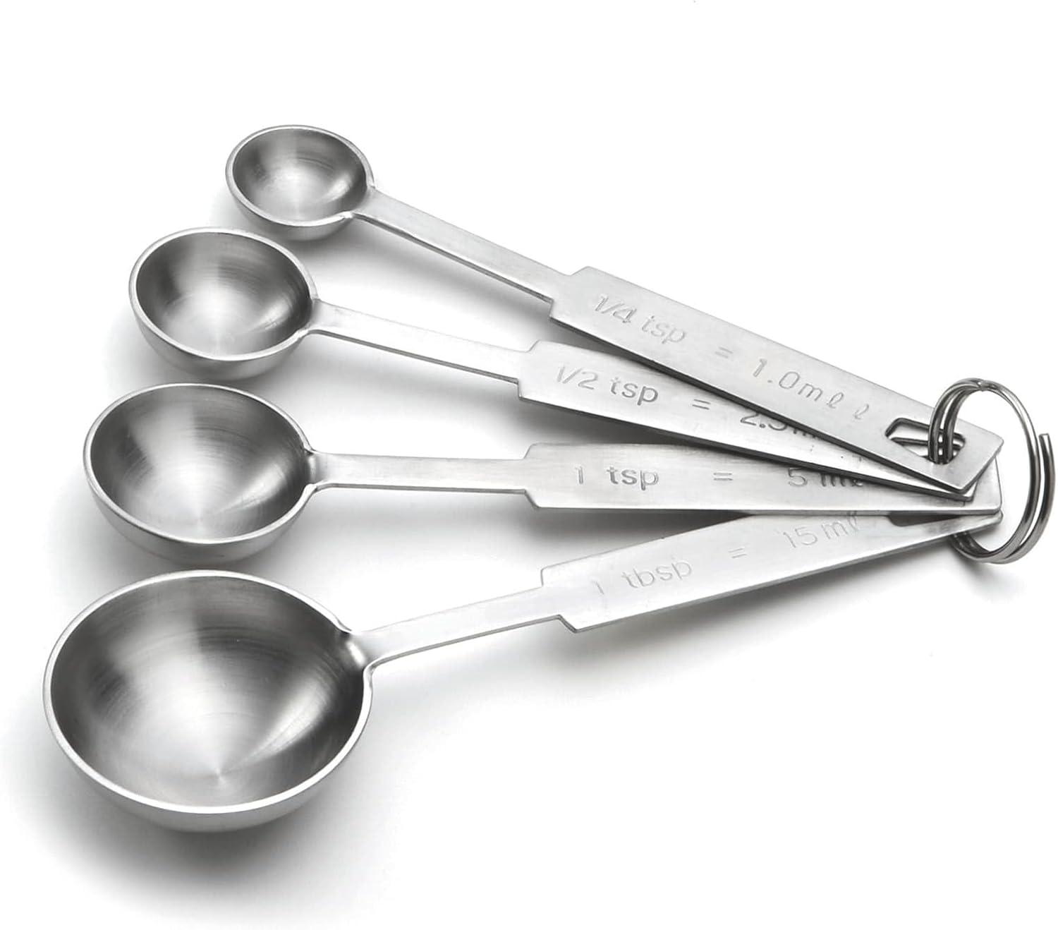 Heavyweight Stainless Steel 4-Piece Measuring Spoon Set