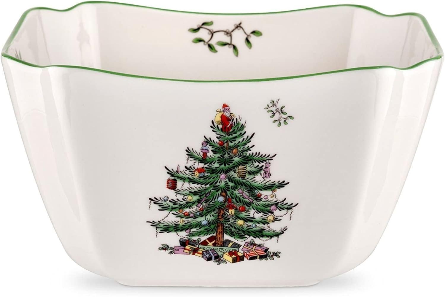 Spode Christmas Tree Large Square Serving Bowl - 10 Inch