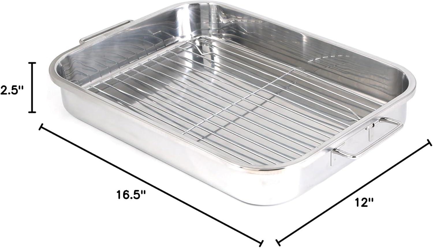 Cook Pro Cook Pro All-In-One 9.5'' Stainless Steel Roasting Pan with Rack