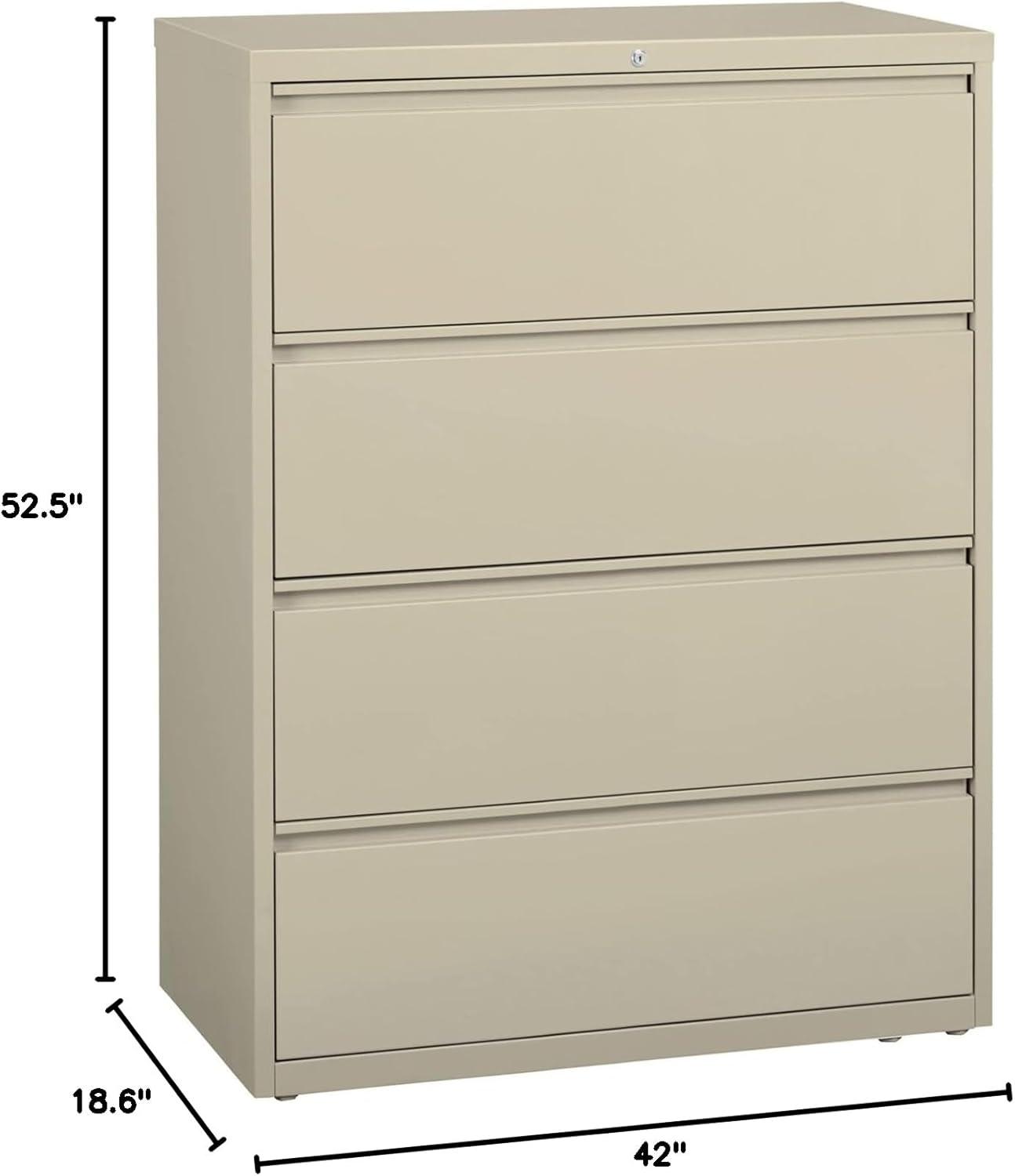 Putty 4-Drawer Lockable Steel Lateral File Cabinet