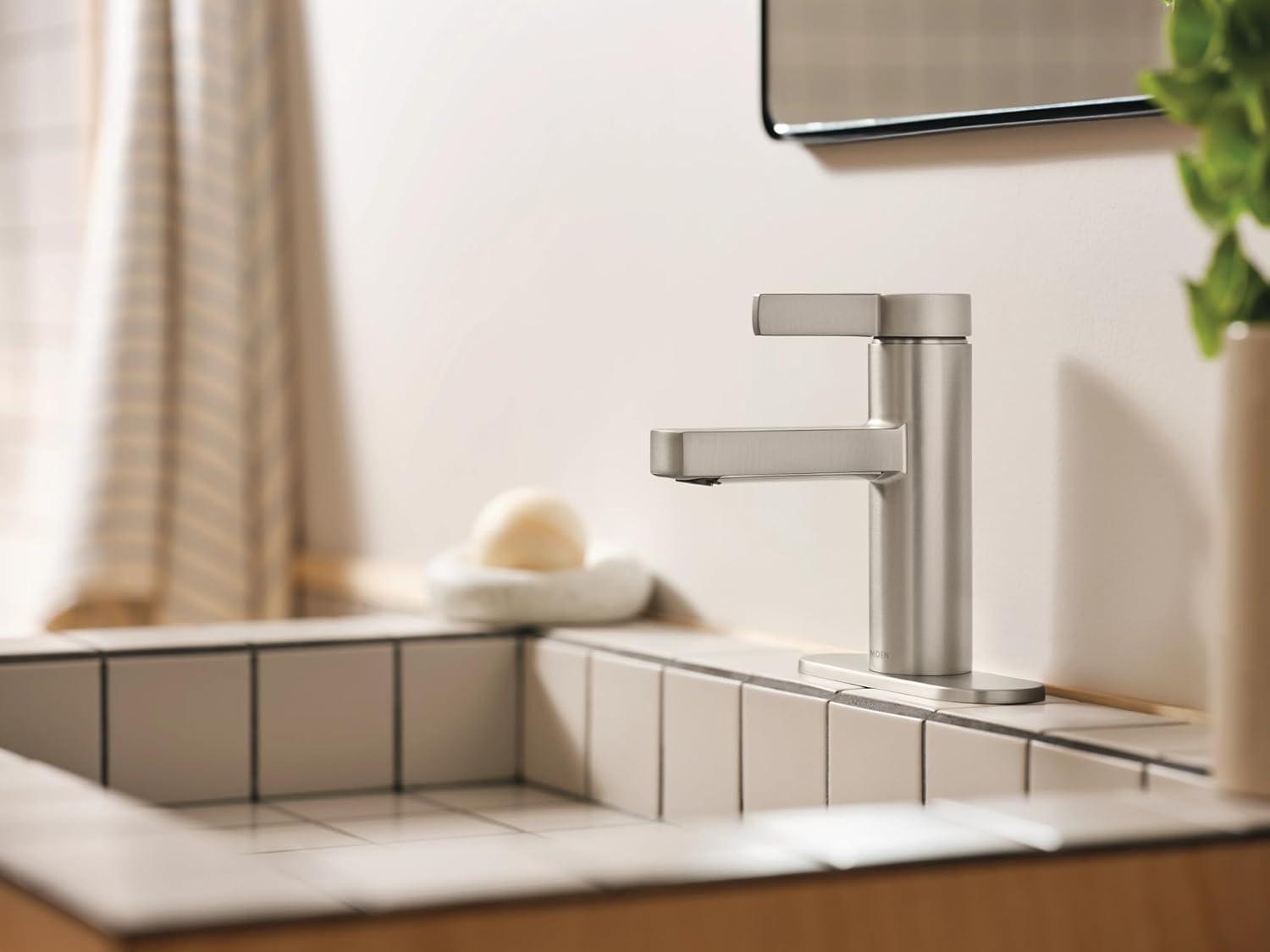 Beric Spot Resist Brushed Nickel Modern Bathroom Faucet