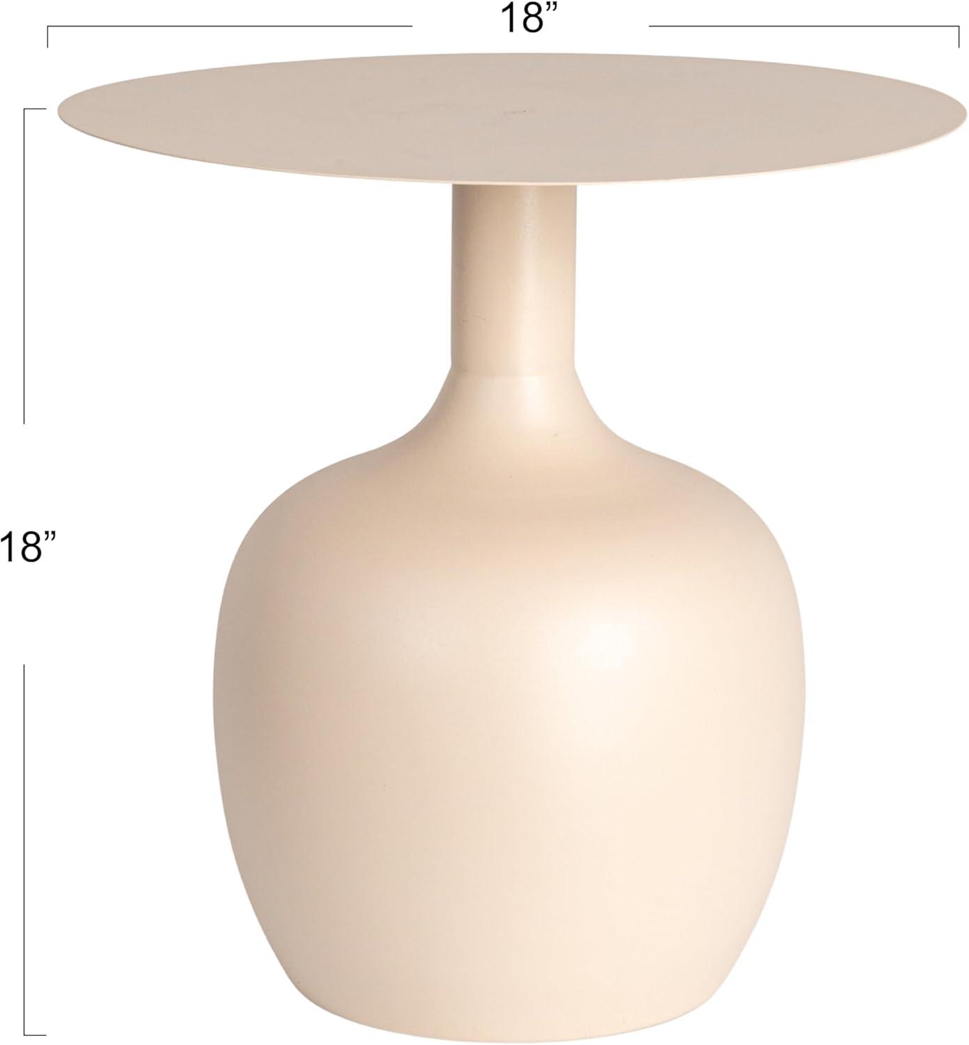 Storied Home Chic Round Side Table Cream