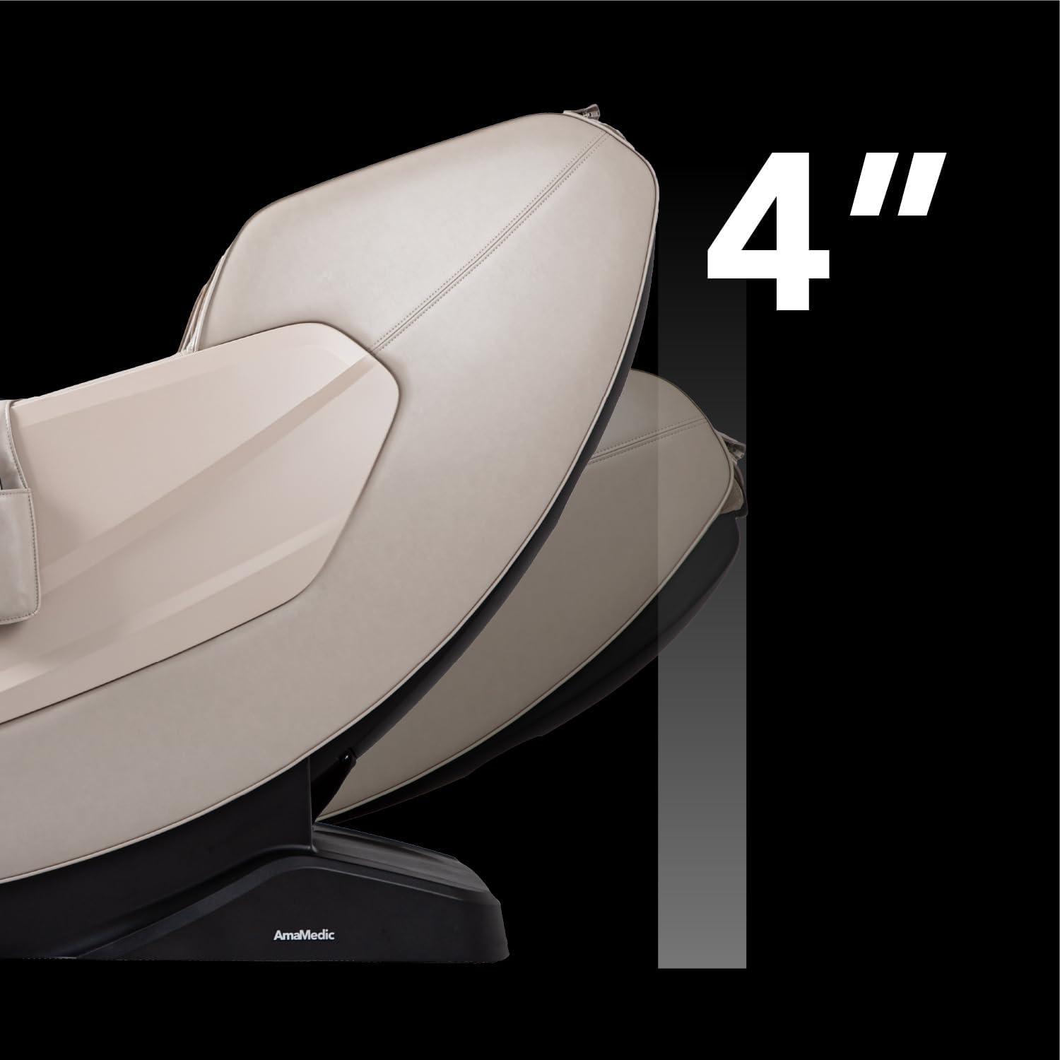 Taupe 3D Massage Chair with Intelligent Fatigue Detection