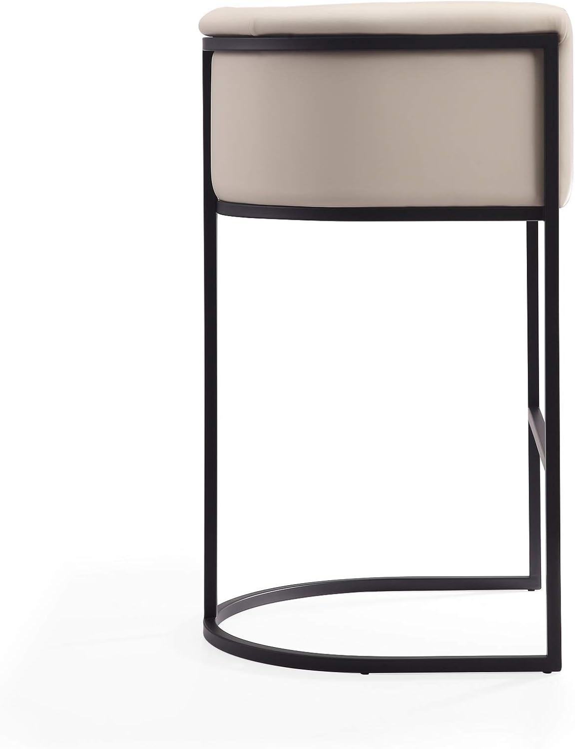 Cosmopolitan Upholstered Metal Barstool - Manhattan Comfort