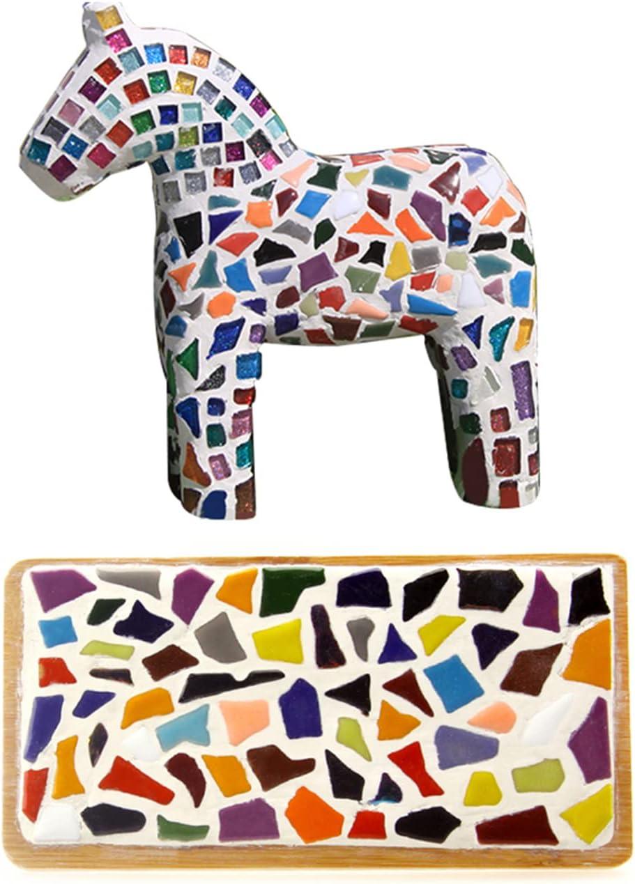 PINUO&KE 200 Pieces / 200 g Mosaic Tiles Square Shapes 0.4x0.4 inch Square Ceramic Mosaic Mosaic Glass Pieces for Home Decoration or DIY Crafts - Dark Grey