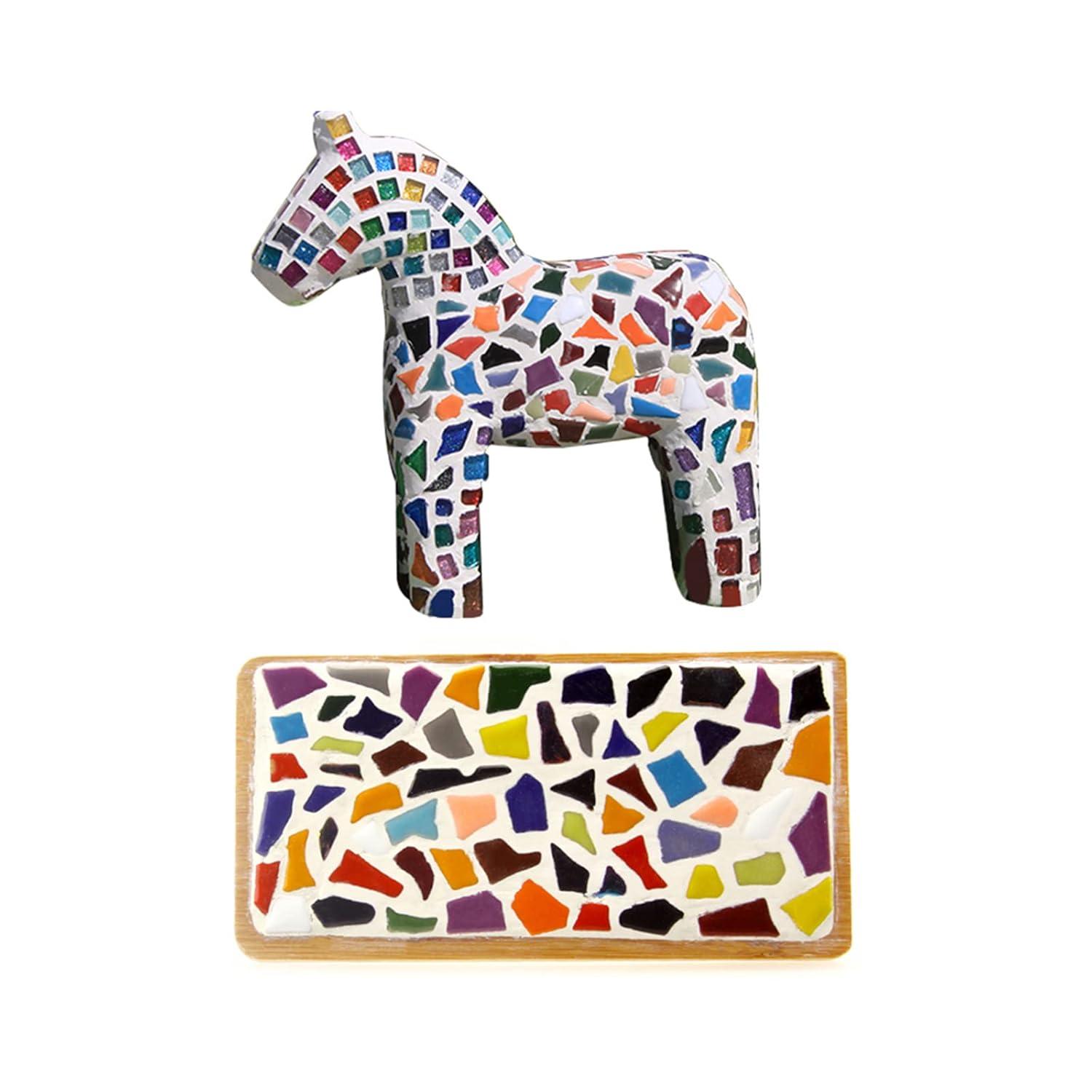 PINUO&KE 200 Pieces / 200 g Mosaic Tiles Square Shapes 0.4x0.4 inch Square Ceramic Mosaic Mosaic Glass Pieces for Home Decoration or DIY Crafts - Dark Grey