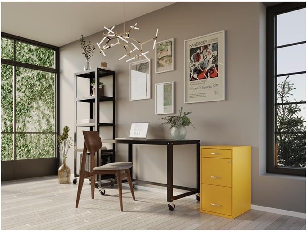 Goldfinch Yellow 3-Drawer Lockable Metal Filing Cabinet