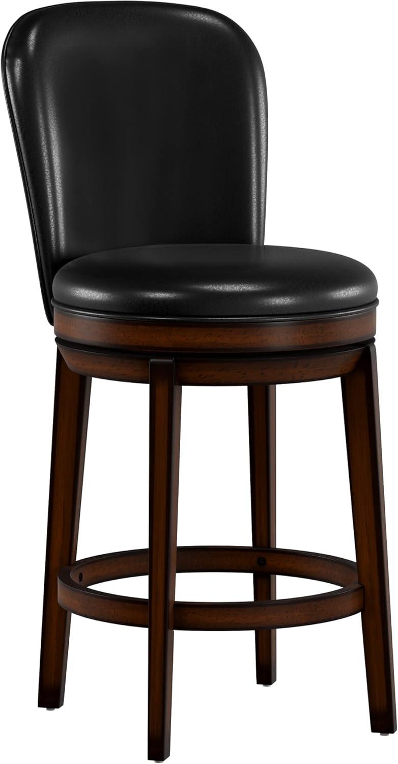Hillsdale Furniture Victoria Wood Counter Height Swivel Stool, Dark Chestnut