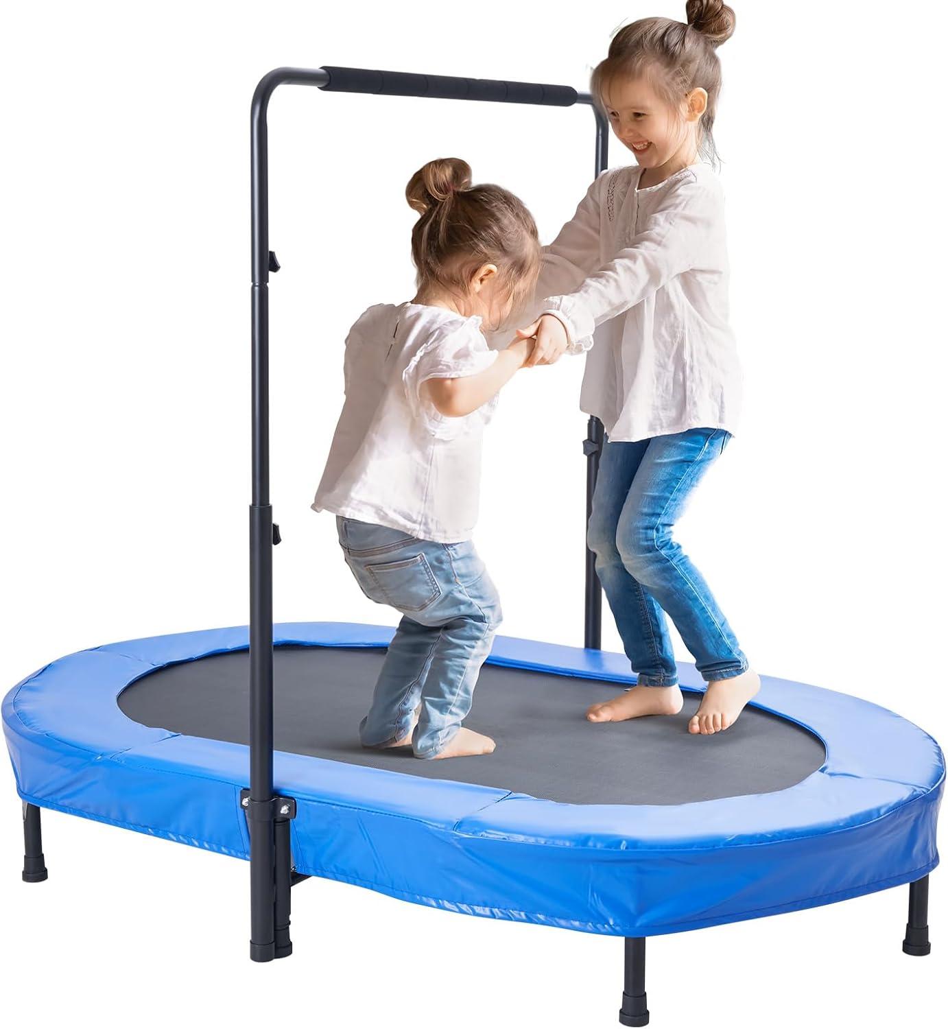 VEVOR 56" Trampoline for Kids Foldable Mini Toddler Trampoline Indoor Outdoor