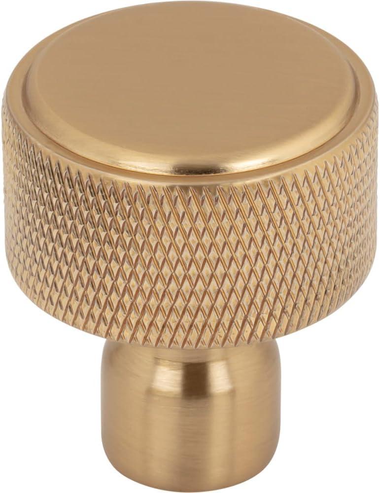 Honey Bronze Industrial Round Knurled Cabinet Knob 1 1/8"