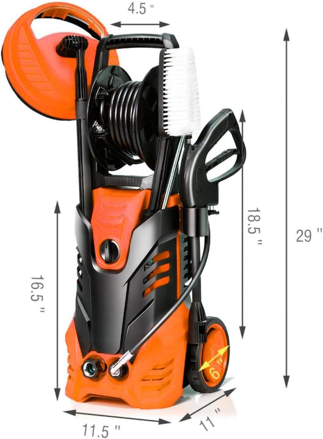 2200W 2.0 GPM Electric Pressure Washer with 5 Nozzles Orange
