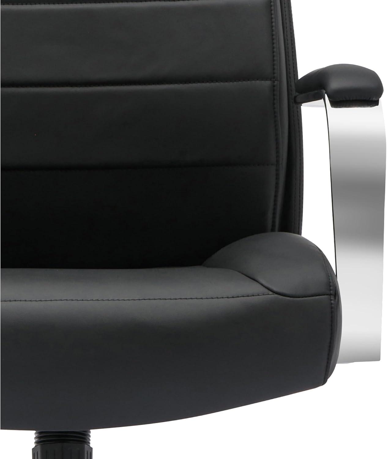 ® Modern Comfort Modee Vegan Leather High-Back Executive Office Chair, Black/Chrome, BIFMA Compliant